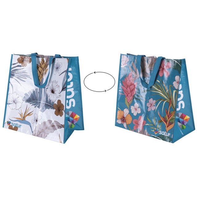 Galileo Τσάντα Αγορών Botanico Μπλε 45x25x45cm Satur 2187997