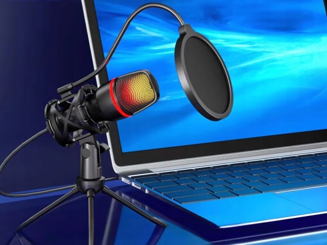 Verk Group USB RGB Στούντιο Μικρόφωνο με Τρίποδο για Υπολογιστή, Streaming Gaming,  5907451375723