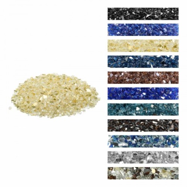VEVOR Χρυσά Γυάλινα Διακοσμητικά Πέτρες 1/2-Inch για Τζάκι και Πυρσοστράτες, 10 Λίβρες FHBLFGSGHBL14HFPV001V0