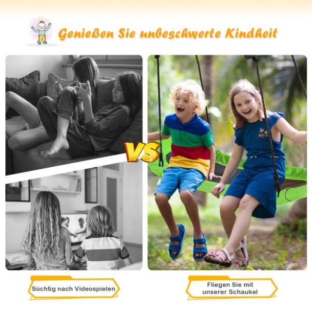 Παιδική Κούνια Δέντρου 123x45cm COSTWAY NP11664GN