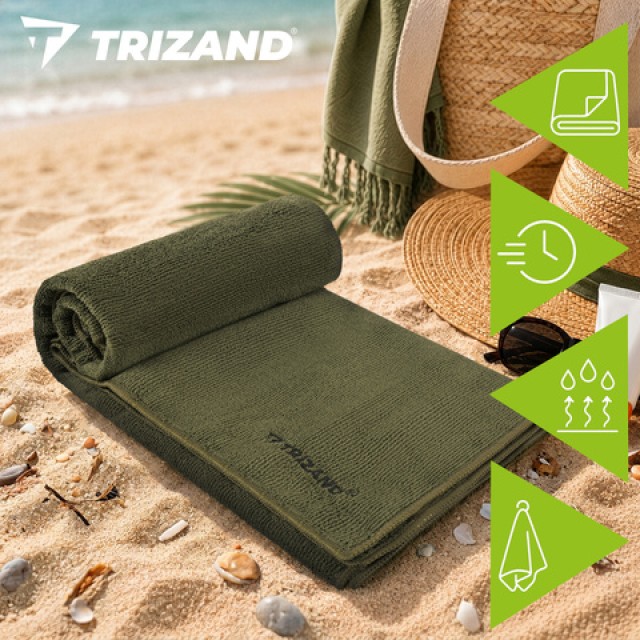 Trizand Πετσέτα Μικροϊνών Trizand Ταχυστέγνωτη 120 x 60 cm Πράσινη 27782