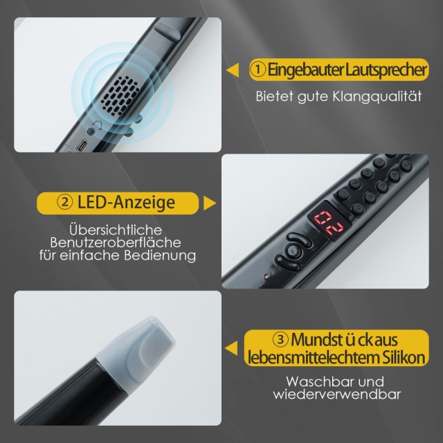 Costway Φορητό Ηλεκτρονικό Πνευστό Όργανο με 13 Ήχους, 2 Συστήματα Δακτυλισμού & 3 Επίπεδα Ευαισθησίας - Μαύρο MU10114DE-DK