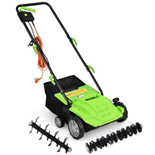 Costway  Ηλεκτρικός Αεριστήρας Γκαζόν 1500W 2-σε-1 Πράσινος 60 x 50 x 30 εκ. ET1414DE-GN