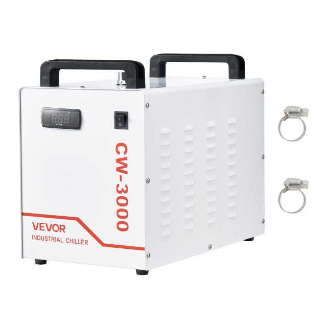 VEVOR Βιομηχανικός Ψύκτης Νερού CW-3000 με Δεξαμενή 9L & Μέγ. Ροή 10L/min για 65W Laser Engraver WYSJXGYLSJ9LDS5SK001V2