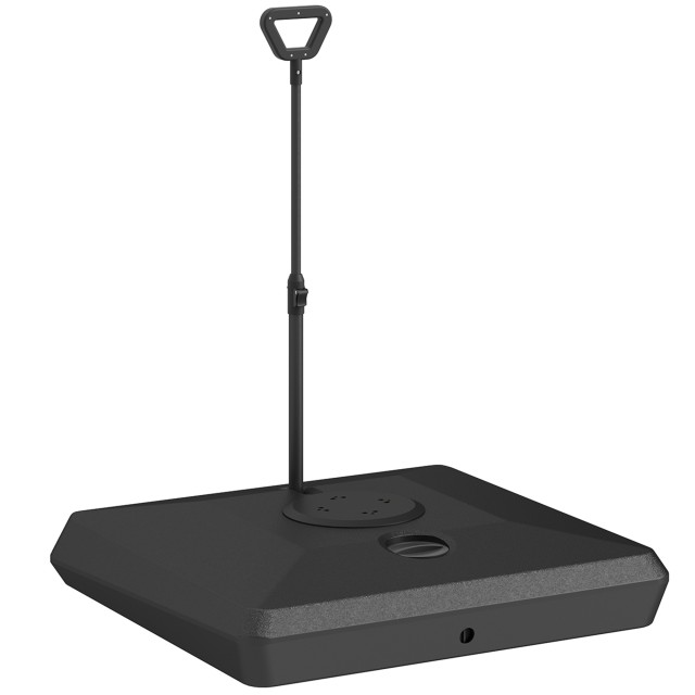 Outsunny Βάση για Ομπρέλα με Αντίβαρο από HDPE με Λαβή και Ρόδες και Γεμιστή με Νερό ή Άμμο, 95x95x117 εκ., Μαύρο 84D-412V00BK
