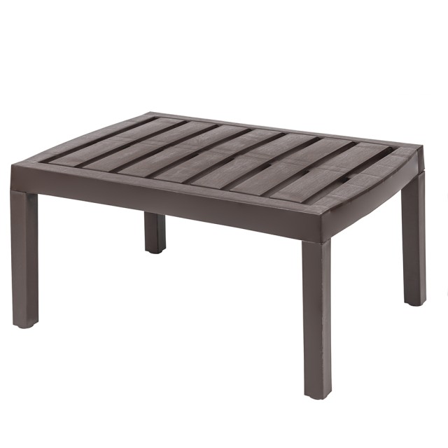 Galileo Σετ κήπου 4 θέσεων καφέ από πλαστικό PP με εφέ ξύλου και μπεζ μαξιλάρια Fiji Est 5906462