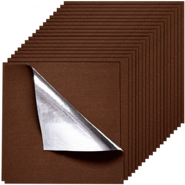 VEVOR Αυτοκόλλητα Πλακίδια Χαλιού 610x610 mm Καφέ, 20 Τεμάχια ZZFKDT2424INC2GRB001V0