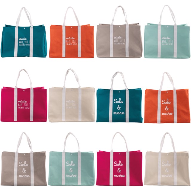 Galileo Μεγάλη τσάντα με 2 υφασμάτινα χερούλια, εσωτερική επίστρωση από πλαστικό PE Motivy και Pensieriny Sibilla 5920318 Τυχαία Επιλογή Χρωμάτων