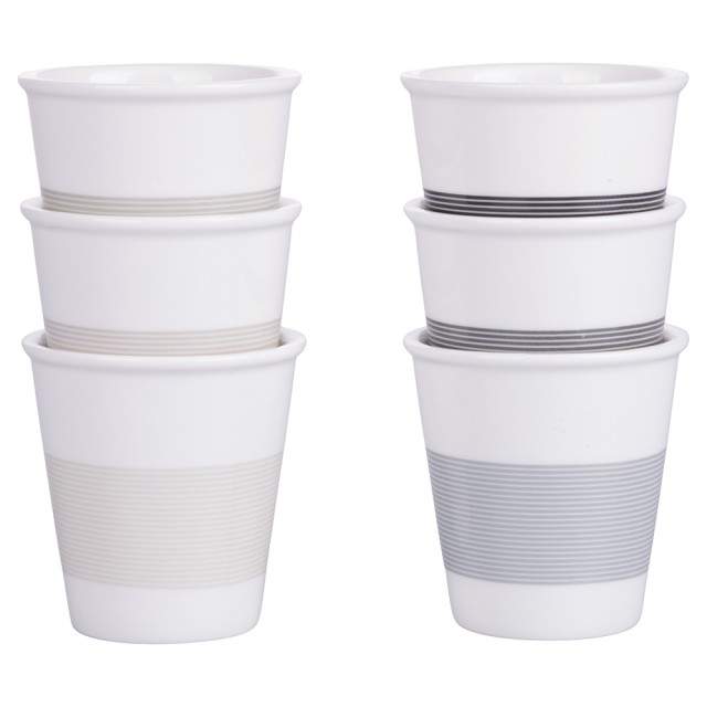 Villa DEste  Σετ 6 φλιτζανάκια καφέ 60 ml από πορσελάνη με σχέδιο ρίγες Daily Stones 5922624