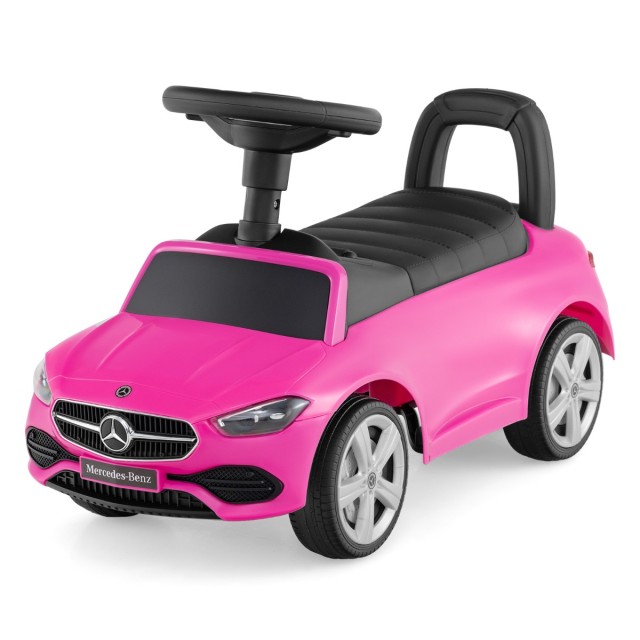 Costway  Mercedes-Benz αδειοδοτημένο παιχνίδι οδήγησης με τιμόνι & αποθηκευτικό χώρο ροζ αυτοκίνητο ώθησης 66 x 29 x 39 εκ. TQ10364PI