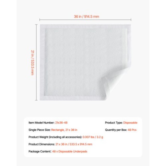 VEVOR Σετ 48 Υπεραπορροφητικών Υποσέντονων 21 x 36 για Ακράτεια YCXDZ48PCSZXJ4RPBV0