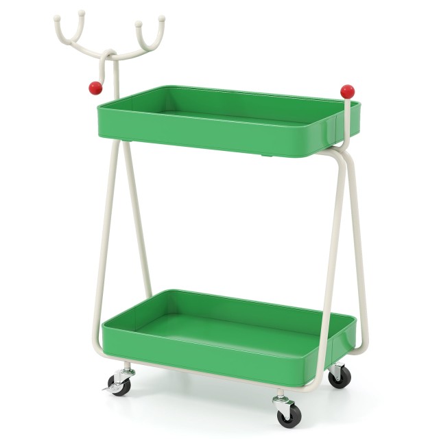 Costway Διώροφος Χριστουγεννιάτικος Σερβιτόρος σε Σχήμα Τάρανδου - Πράσινο CM25148LS