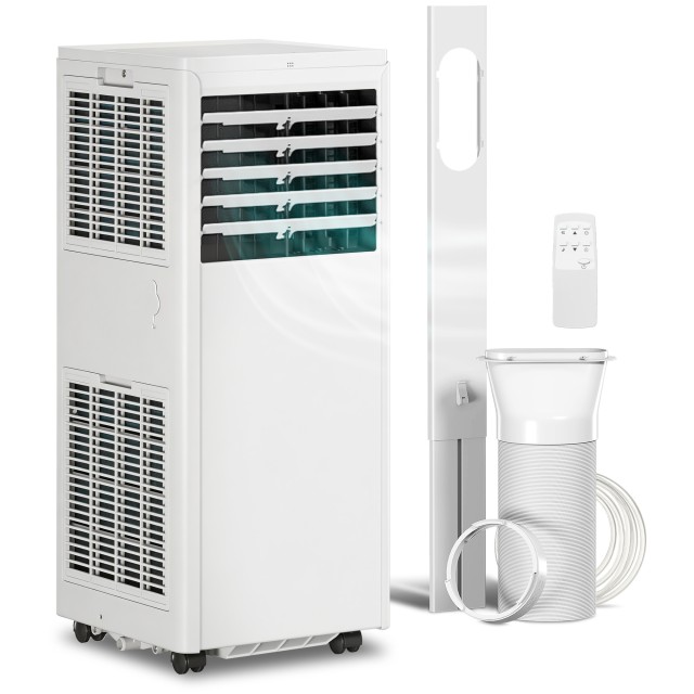 HOMCOM Φορητό Κλιματιστικό 5000 BTU 4 σε 1: Ψύξη, Αφύγρανση, Ανεμιστήρας και Λειτουργία Ύπνου 823-074V90WT