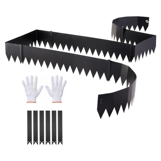 VEVOR Γαλβανισμένη Μεταλλική Κουπαστή Κήπου 1016x203 mm, Σετ 6 Τεμαχίων, Μαύρο DXGJSPZ40X8IJB0A2001V0