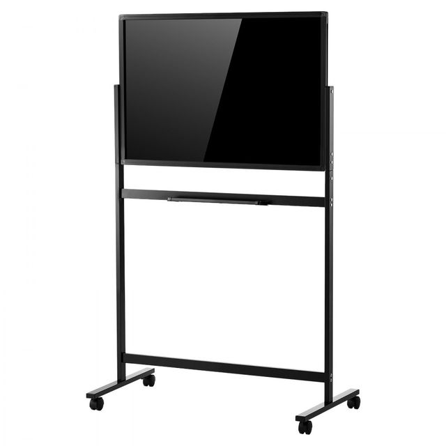 VEVOR Γυάλινος Μαγνητικός Πίνακας Γραφής 888x583 mm Λευκός με Βάση και Ροδάκια 2PCZKGCBLBGZO6PMT001V0