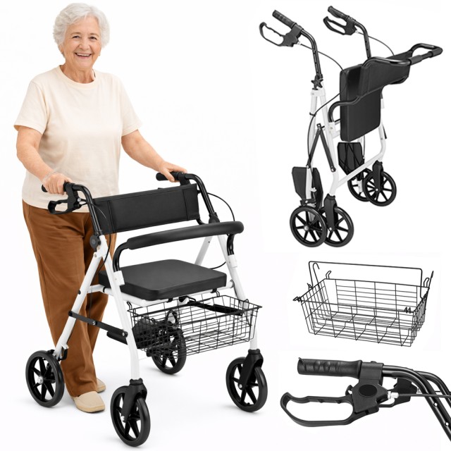 BAKAJI Βοήθημα Περπατήματος Rollator με Επενδεδυμένο Κάθισμα 02001755