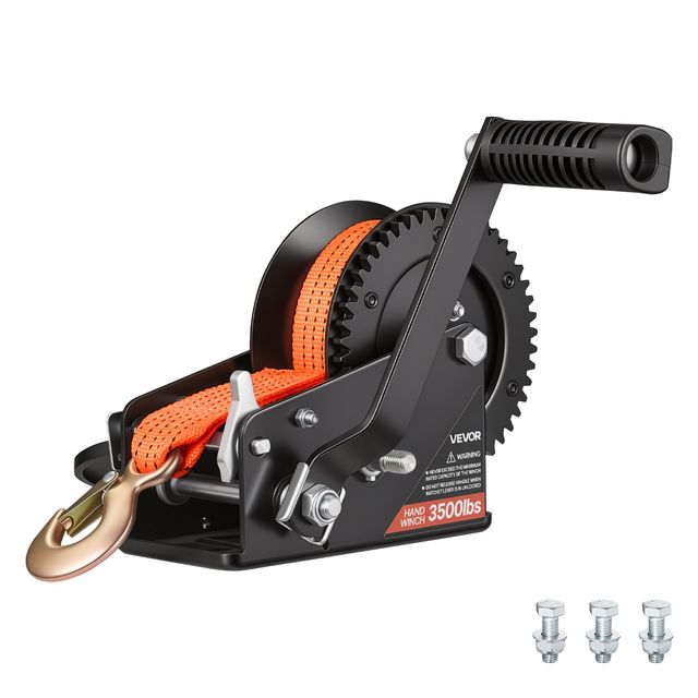 VEVOR Βαρούλκο χειρός για σκάφος 1588 kg με ιμάντα 6,1 m, 2 ταχυτήτων DLDSDJPHS350WZNKK001V0