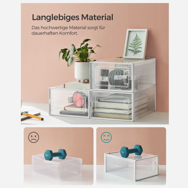 SONGMICS Κουτιά Αποθήκευσης Παπουτσιών 36 x 28 x 22 cm Μέγιστο Μέγεθος 10.5 UK LSP12W