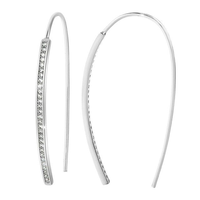 So Charm Σκουλαρίκια διακοσμημένα με Κρύσταλλα Swarovski, Ασημί BS2114-ARGENT
