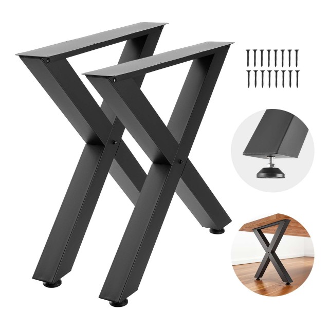 VEVOR Μεταλλικά Πόδια Τραπεζιού X, 750 x 790 mm, Σετ 2 Τεμαχίων, Μαύρα ZTCFKXX2831IBPCFO001V0