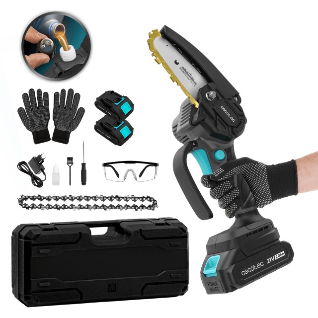 Cecotec Αλυσοπρίονο  Χειρός  4 MontanaForce 4000  με Μπαταρία 21V. Λίπανση με κουμπί. Περιλαμβάνει βαλιτσάκι, επιπλέον αλυσίδα και σετ αξεσουάρ. CEC-106754