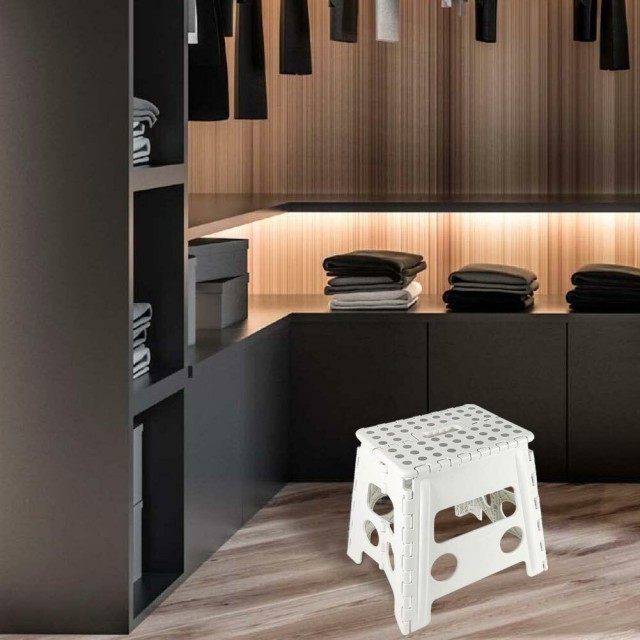 BAKAJI Πτυσσόμενο Πολυλειτουργικό Σκαμπό Clic-Clac 30x22x32 Λευκό Πλαστικό 02813765