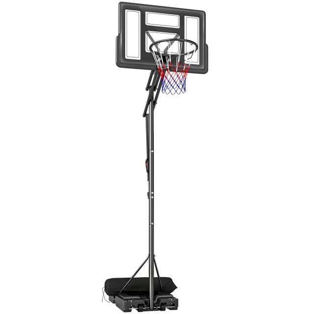 SPORTNOW Ρυθμιζόμενη Μπασκέτα Μπάσκετ 235-305 εκ., Άθραυστη, Μαύρη A61-082V00BK