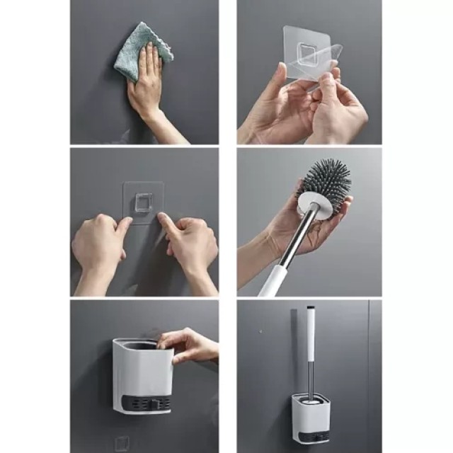 Σιλικονένια Βούρτσα Μπάνιου με Βάση 42,5 x 7 cm Λευκό/Γκρι 23808 Ruhhy