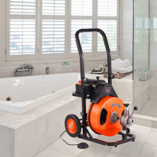 Ηλεκτρικό Μηχάνημα Καθαρισμού Αποχέτευσης VEVOR 30m x 9.5mm με Αυτόματη Τροφοδοσία  ZDJJKLSGDSTJZRVU4V2