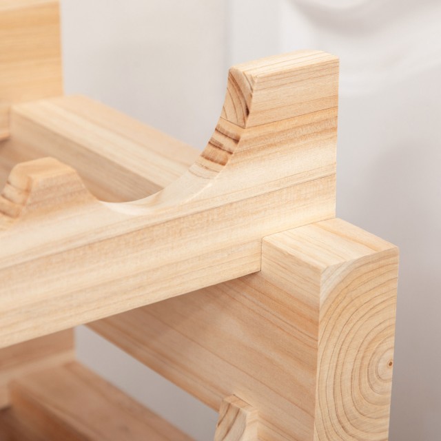 HOMCOM  Ραφιέρα Κρασιών από Ξύλο Πεύκου, Κάβα Κρασιών με 4 Ράφια για 48 Μπουκάλια, 114x28x56.5 εκ., Χρώμα Ξύλου  801-369V02ND