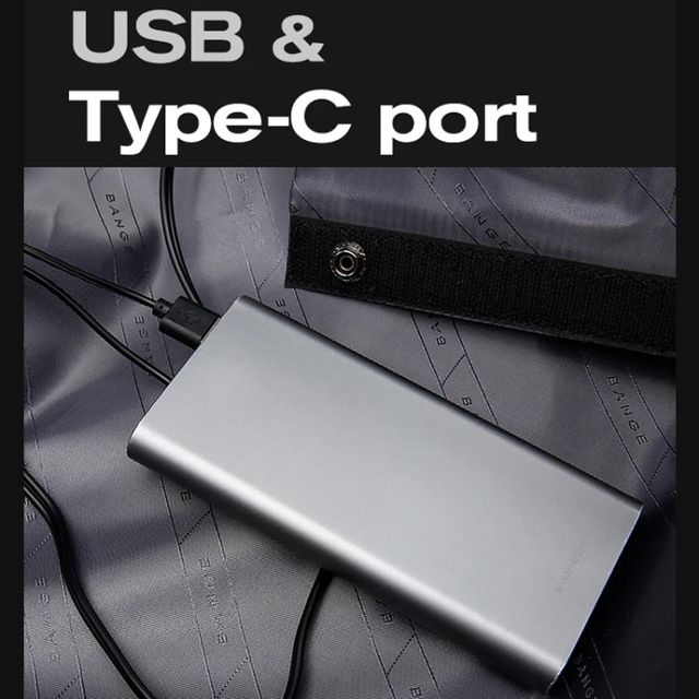 BANGE Ανδρικό Σακίδιο Πλάτης Hard Shell για Laptop, Μαύρο 3005-Black