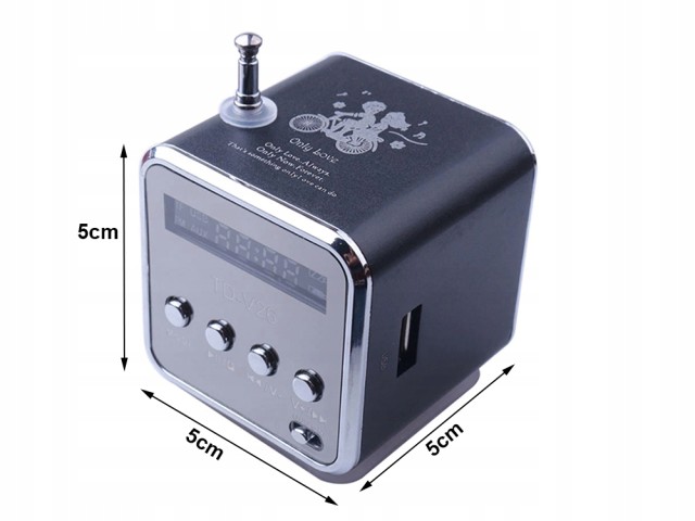 Verk Group Φορητό Ασύρματο Ηχείο Μίνι Ραδιόφωνο FM LED Bluetooth Κινητό με Υποδοχή MicroSD 5907451355770