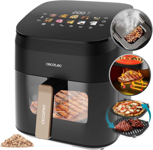 Φριτέζα Αέρος/ Airfryer 6,5L / 2200W με Διπλό Grill Cecofry&Grill Smokin 6500 Μαύρο CEC-101135 Cecotec