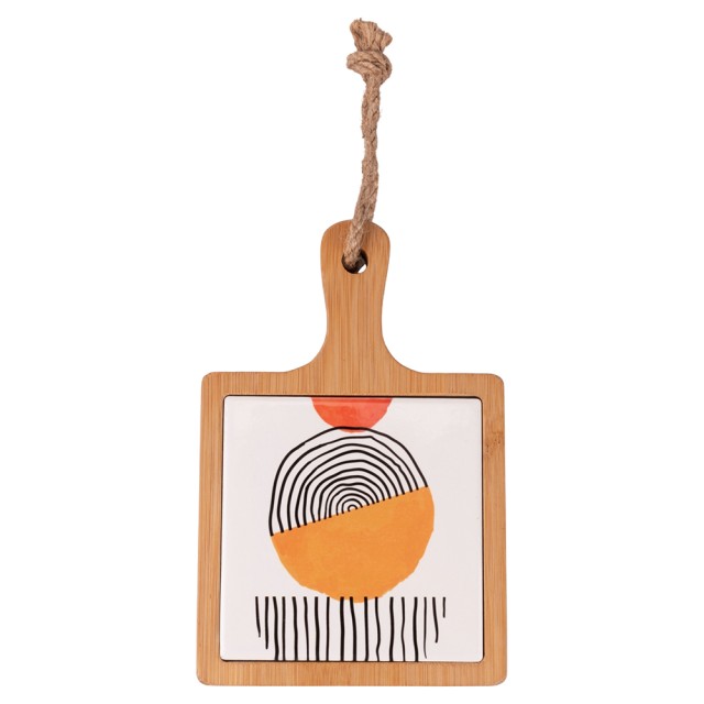 Villa DEste  Μικρή ξύλινη σανίδα κοπής από μπαμπού με κεραμικό πλακάκι Venice Lido 5920786