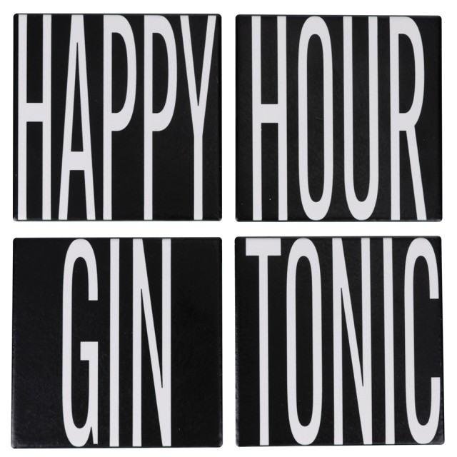 Villa DEste  Σετ 4 τμχ Διακοσμητικό πλακάκι 11x11 cm από κεραμικό με βάση από φελλό Bigismore 5900655