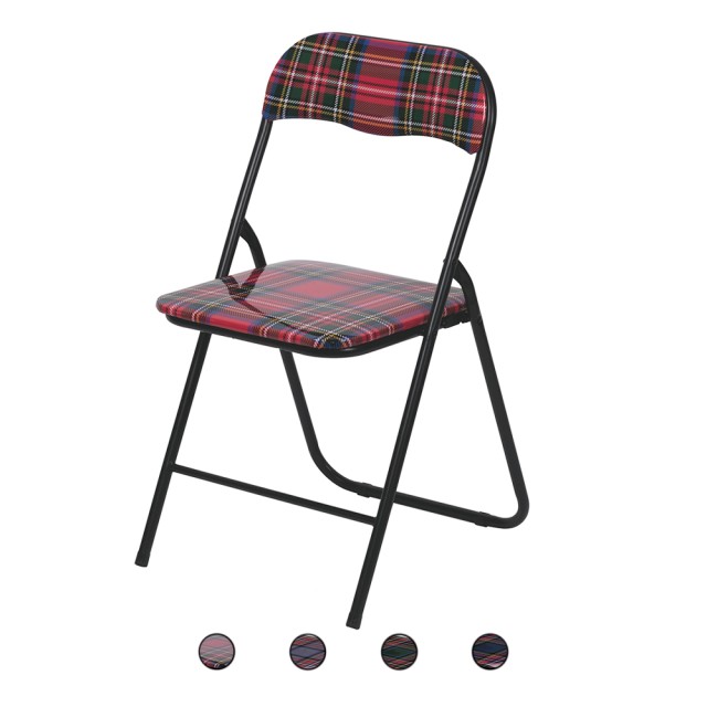 Galileo Πτυσσόμενη καρέκλα εξοικονόμησης χώρου με ταρτάν διακόσμηση Sibilla 5901059 Τυχαία Επιλογή Χρωμάτων