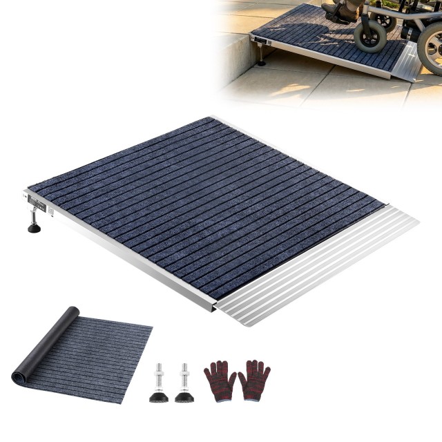 VEVOR Ράμπα Κατωφλίου Πόρτας Αλουμινίου 915 x 915 mm, Ρυθμιζόμενου Ύψους, Αντιολισθητική, 317,5 kg PBSMJPD3636IPCUJW001V0