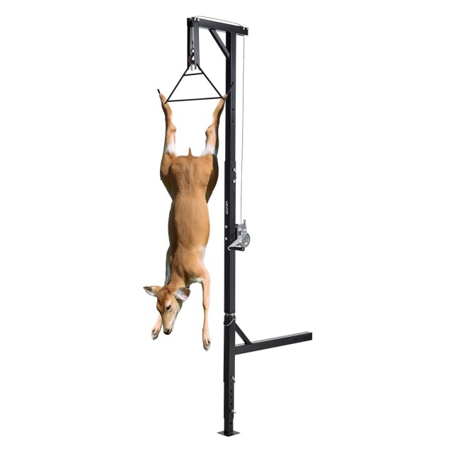 VEVOR Υπερυψωμένος Γερανός Κυνήγιου 600 lbs με Περιστρεφόμενο Άξονα 360° και Ρυθμιζόμενο Ύψος 187-254 εκ, Μαύρος KCSSLSHL600LDZE1M001V0