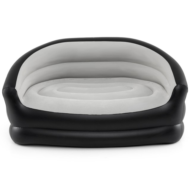 Costway Φουσκωτός Διθέσιος Καναπές με Βελουτέ Επιφάνεια και Μπράτσα, 74 x 96 x 143 cm NP12993GR