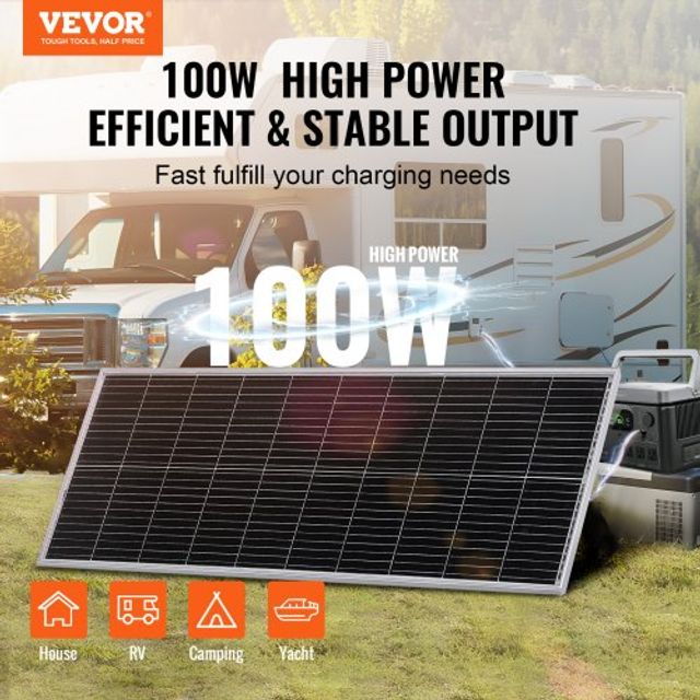 Σετ Ηλιακού Πάνελ VEVOR 100W Μονοκρυσταλλικό 12V & Ρυθμιστής Φόρτισης GDSDJTYNBDJ1MLOFJV9