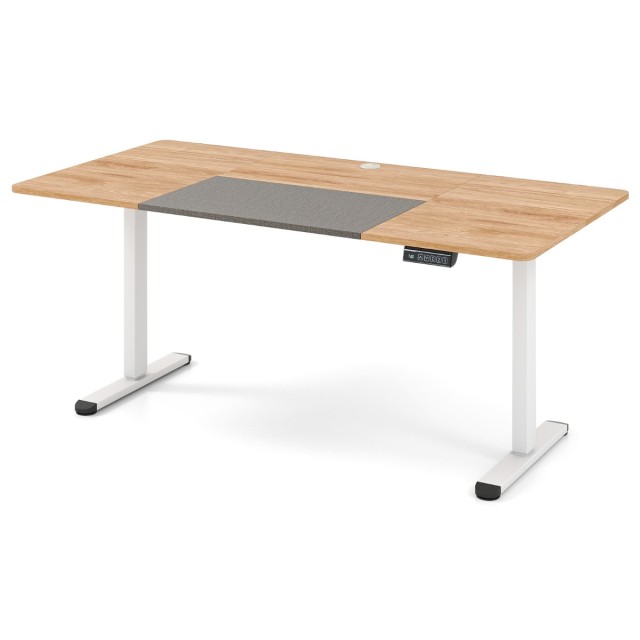 Costway Ηλεκτρικό Ρυθμιζόμενο Γραφείο 140 x 70 cm - Εργονομικό Καθιστό-Όρθιο Γραφείο σε Φυσικό Ξύλο JV13221DE-NA