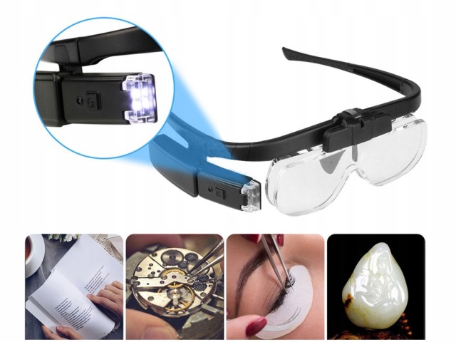 Verk Group Μεγεθυντικός Φακός Κεφαλής με LED από 1.5x έως 4.5x Προσαρμοζόμενη Μεγέθυνση 5907451344446