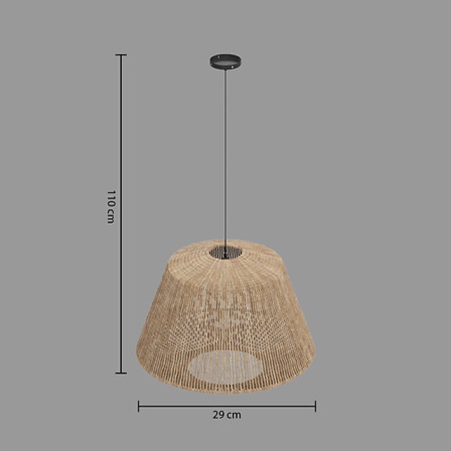 Ψάθινο Φωτιστικό Οροφής με Φυσικό Σχοινί 29 x 110cm 157701 Atmosphera
