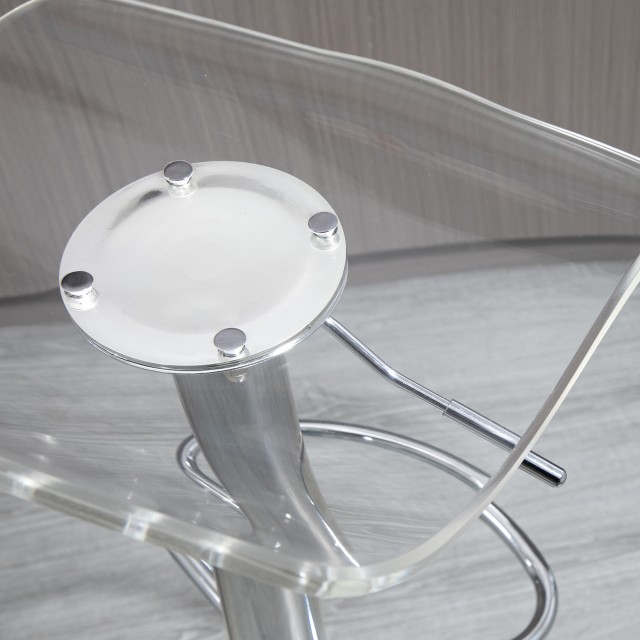 HOMCOM Σετ 2 Σκαμπό Μπαρ με Ρυθμιζόμενο Ύψος, Περιστρεφόμενο Κάθισμα και Υποπόδιο, Μέταλλο και Ακρυλικό, Διαφανές 835-622