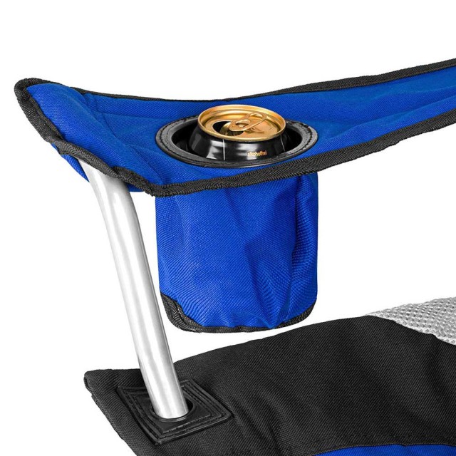 BAKAJI  Πτυσσόμενη Καρέκλα Κατασκήνωσης Με Επένδυση Με Τσάντα Camping Παραλία Εξωτερικού Χώρου Μπλε  02830164