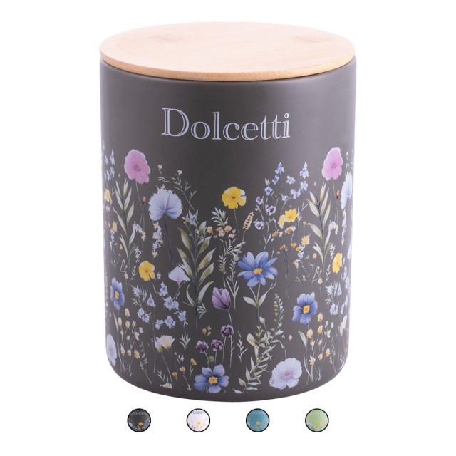 Galileo Βάζο μπισκότων 2 L κεραμικό με καπάκι από μπαμπού Jardin 5921675 Τυχαία Επιλογή Χρωμάτων