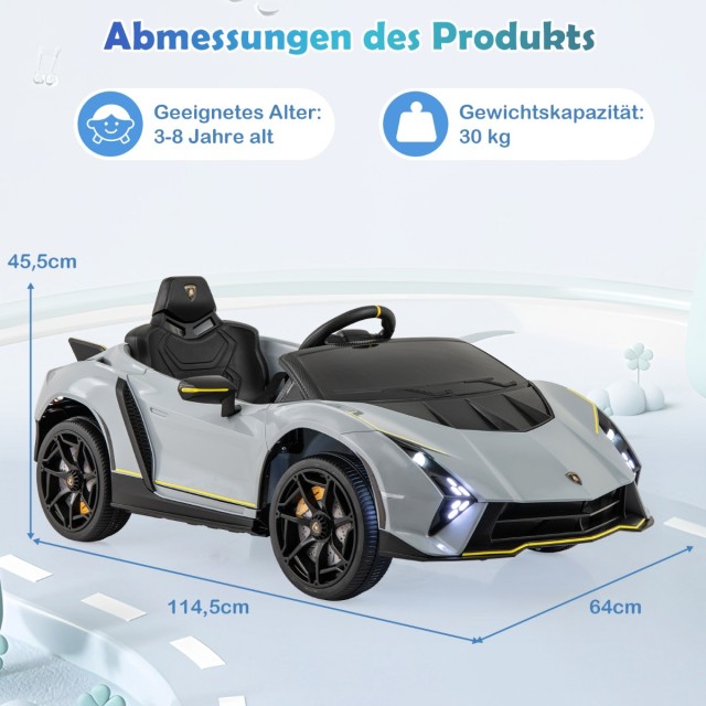 Costway  Ηλεκτρικό Παιδικό Αυτοκίνητο Lamborghini με Υδραυλικές Πόρτες και LED Φώτα TQ10297DE-GR