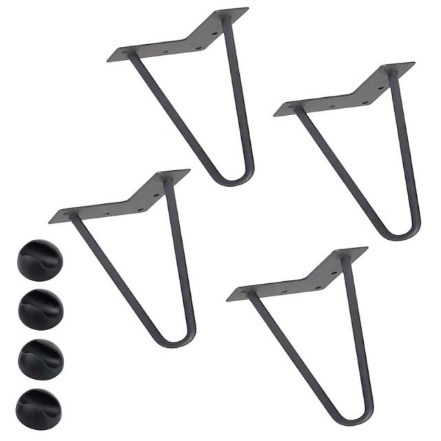 BAKAJI 4x Πόδια Τραπεζιού Πόδια Επίπλων Καναπέ 15εκ Μεταλλικά Σύγχρονος Σχεδιασμός Γκρι 02012192