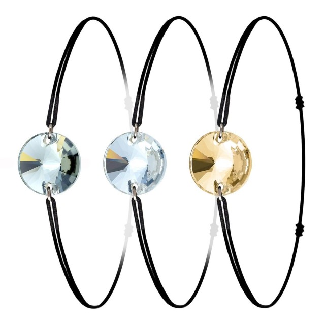 So Charm Σετ 3 Ελαστικά Βραχιόλια διακοσμημένα με Κρύσταλλα Swarovski, Μαύρο BS4389+BS4389+BS4389