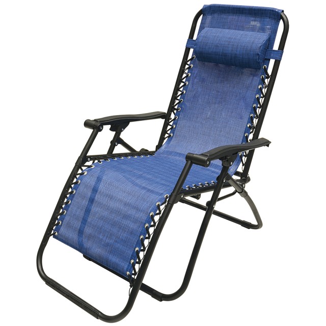 Galileo Πολυθρόνα χαλάρωσης Rio Est σε μπλε χρώμα με σκελετό από ανθρακούχο χάλυβα, ανακλινόμενη και αναδιπλούμενη 2192883